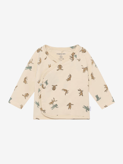 Noppies T-shirt | Lange Mouw | Overslag | Buttercream | Print