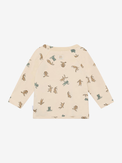 Noppies T-shirt | Lange Mouw | Overslag | Buttercream | Print