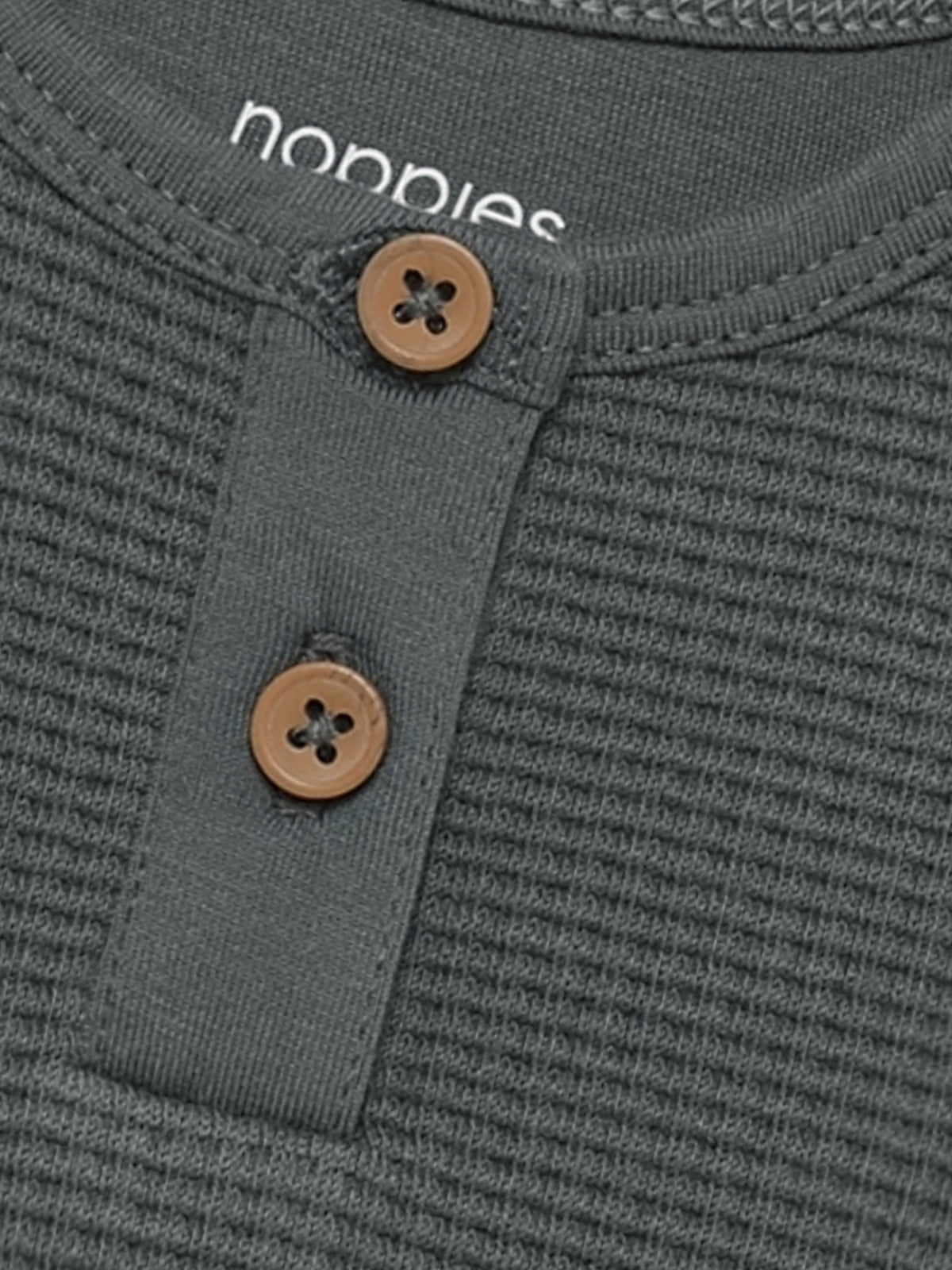 Noppies T-shirt | Lange Mouw | Wafelstof | Balsemgroen