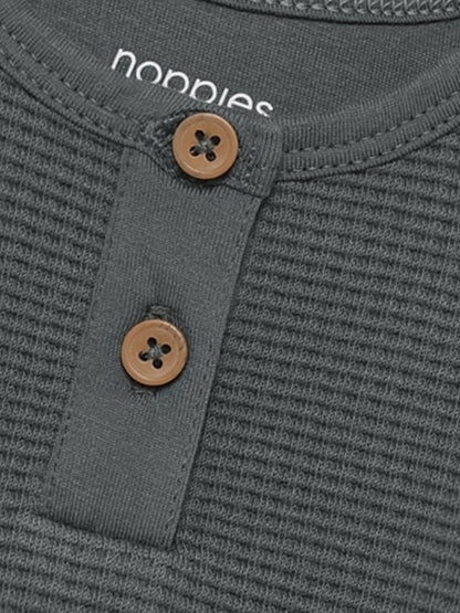 Noppies T-shirt | Lange Mouw | Wafelstof | Balsemgroen
