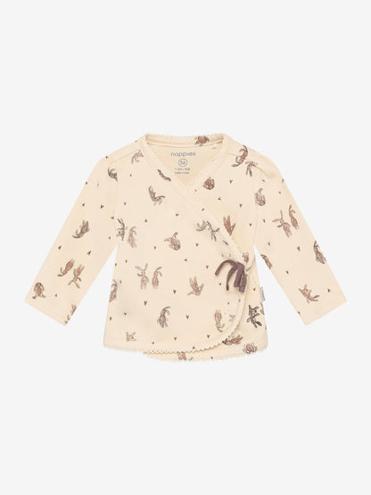 Noppies Overslag T-Shirt | Lange Mouwen | Long Sleeve | Buttercream | Bunny