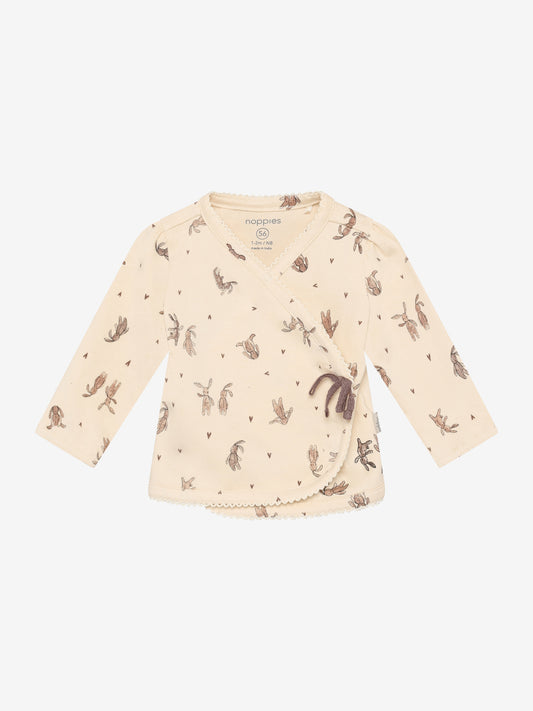 Noppies Overslag T-Shirt | Lange Mouwen | Long Sleeve | Buttercream | Bunny