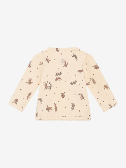 Noppies Overslag T-Shirt | Lange Mouwen | Long Sleeve | Buttercream | Bunny