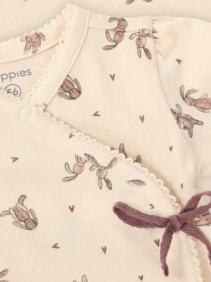Noppies Overslag T-Shirt | Lange Mouwen | Long Sleeve | Buttercream | Bunny