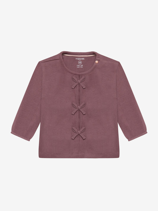 Noppies T-Shirt | Lange Mouw | Rose Taupe | Strikjes