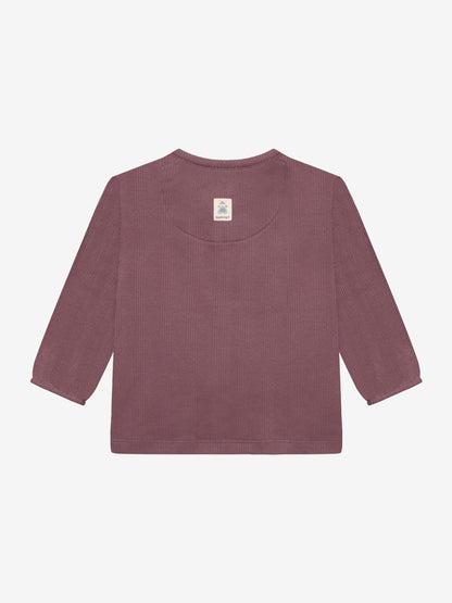 Noppies T-Shirt | Lange Mouw | Rose Taupe | Strikjes