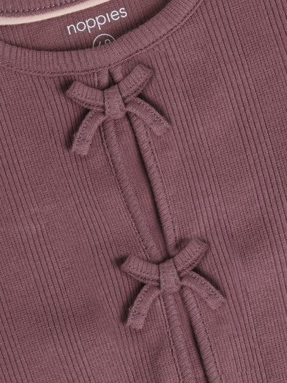 Noppies T-Shirt | Lange Mouw | Rose Taupe | Strikjes