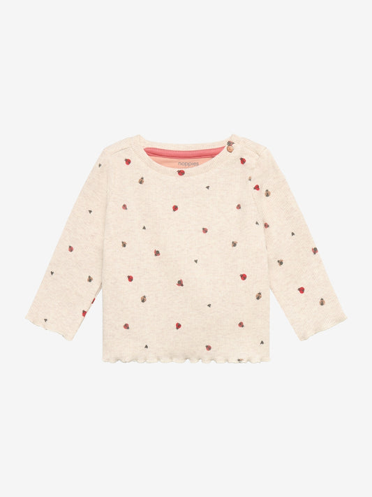 Noppies T-Shirt | Lange Mouw | Sand Melange  | Print