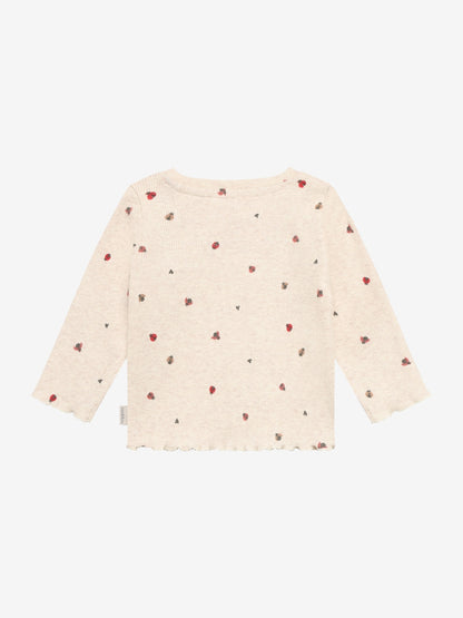 Noppies T-Shirt | Lange Mouw | Sand Melange  | Print