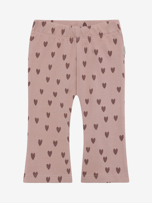 Noppies Broekje | Flared Legging | Adobe Rose | Print Hartjes