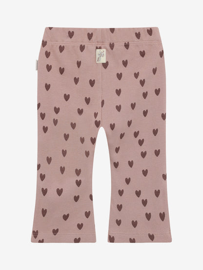 Noppies Broekje | Flared Legging | Adobe Rose | Print Hartjes
