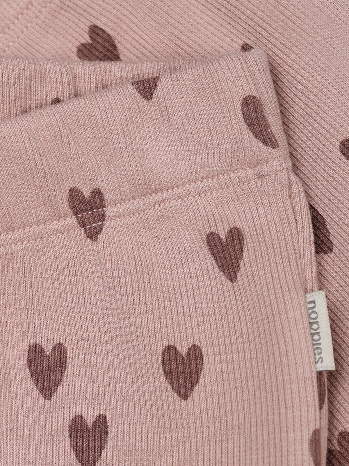 Noppies Broekje | Flared Legging | Adobe Rose | Print Hartjes
