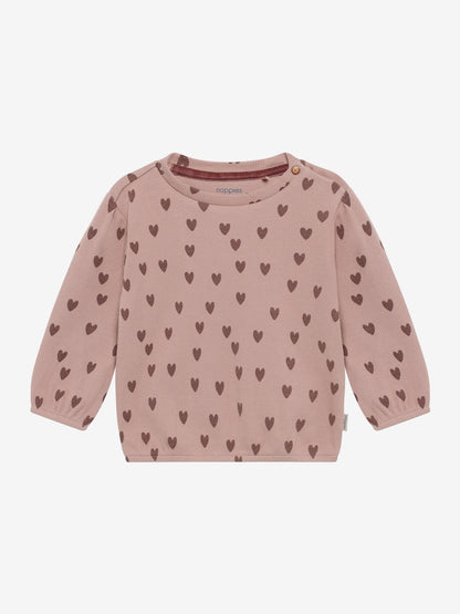 Noppies Sweater | Lange Mouw | Adobe Rose | Print Hartjes