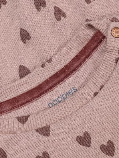 Noppies Sweater | Lange Mouw | Adobe Rose | Print Hartjes