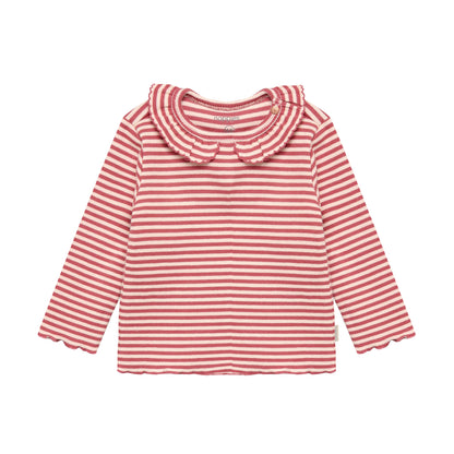 Noppies T-Shirt | Lange Mouw | Dusty Cedar | Gestreept