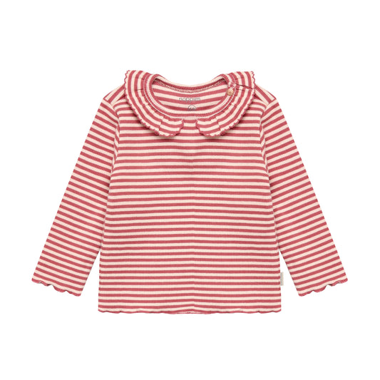 Noppies T-Shirt | Lange Mouw | Dusty Cedar | Gestreept
