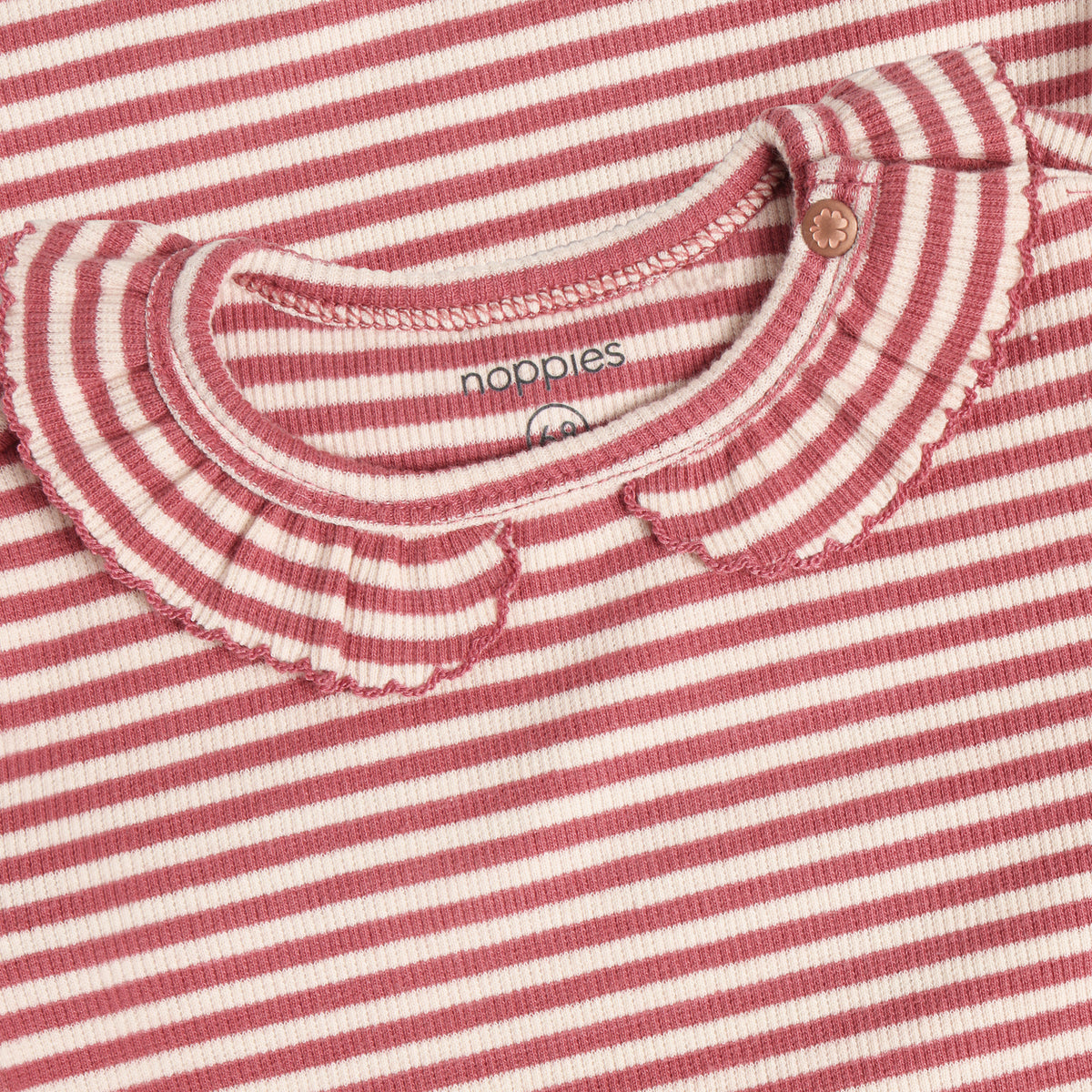 Noppies T-Shirt | Lange Mouw | Dusty Cedar | Gestreept