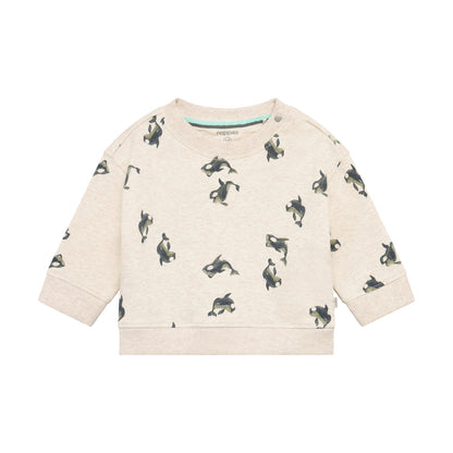 Noppies Sweater | Lange Mouw | Team Orca | Sand Melange  / Donkergroen