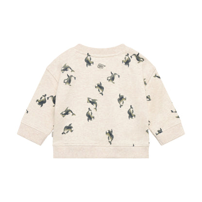 Noppies Sweater | Lange Mouw | Team Orca | Sand Melange  / Donkergroen