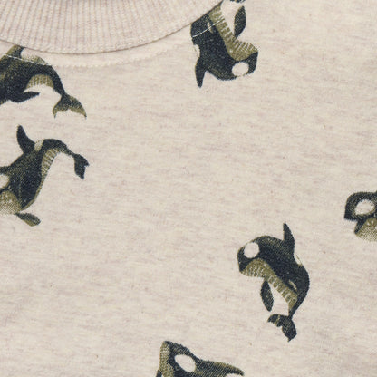 Noppies Sweater | Lange Mouw | Team Orca | Sand Melange  / Donkergroen