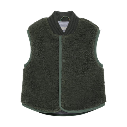 Noppies Bodywarmer | Teddystof | Indoor | Jas | Donkergroen