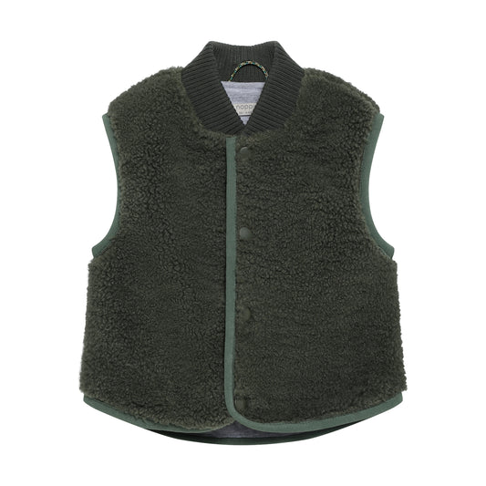 Noppies Bodywarmer | Teddystof | Indoor | Jas | Donkergroen