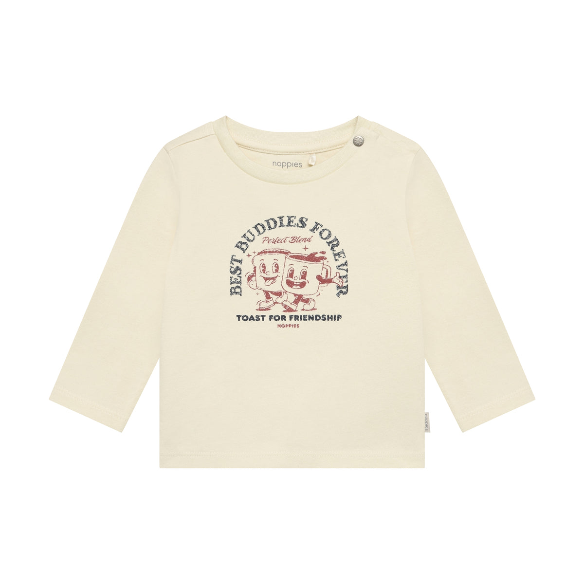 Noppies T-Shirt | Lange Mouw | Whitecap Gray | Best Buddies