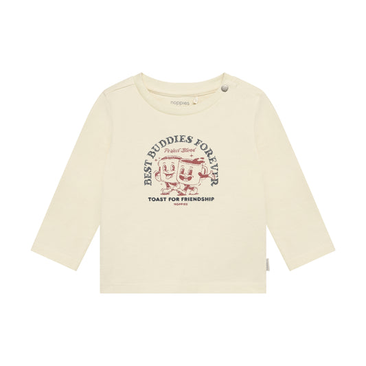 Noppies T-Shirt | Lange Mouw | Whitecap Gray | Best Buddies