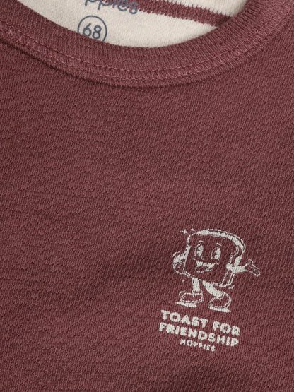 Noppies T-Shirt | Lange Mouw | Baked Cherry | Toast For Friendship