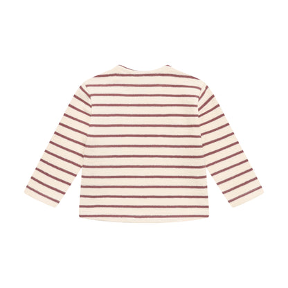Noppies T-Shirt | Lange Mouw | Baked Cherry | Gestreept