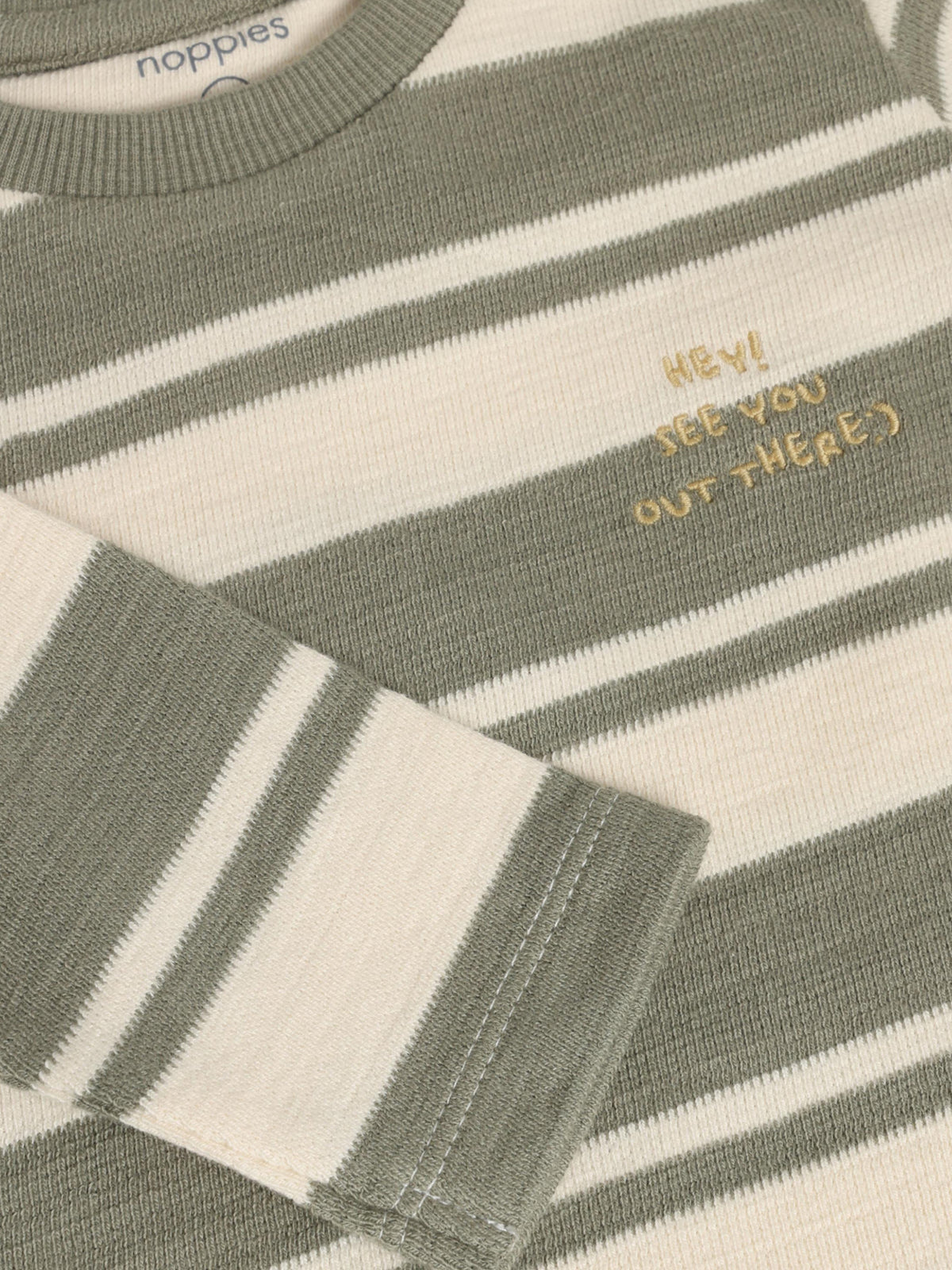 Noppies T-Shirt | Lange Mouw | Vetiver | Groen | Gestreept