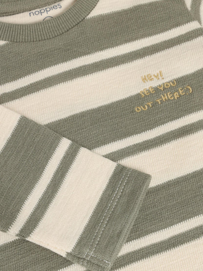 Noppies T-Shirt | Lange Mouw | Vetiver | Groen | Gestreept