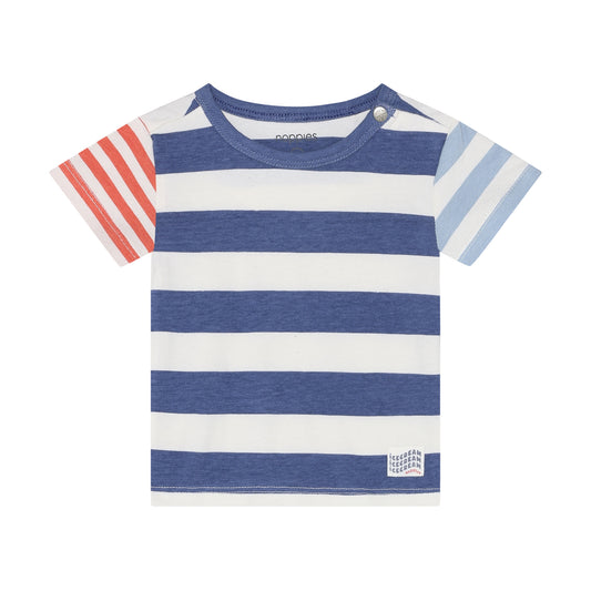 Noppies - T-shirt - Dusty Blue- Stripes  Korte mouw