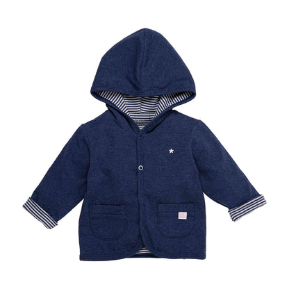 Bess | Basis NOOS | Babyjas | Cardigan | Reversible | Blauw