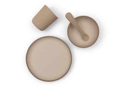 Jollein | Kinderserviesset 4-delig | Natural Shades  |  100% Silicone