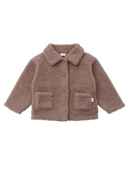 Bouclé fleecejack | met Knopen | Oudroze