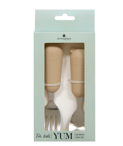 Baby & Peuter Bestek Set | Vork & Lepel | Beige