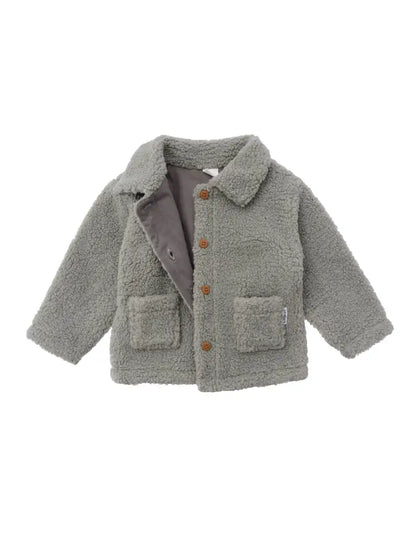 Bouclé fleecejack | met Knopen | Groen