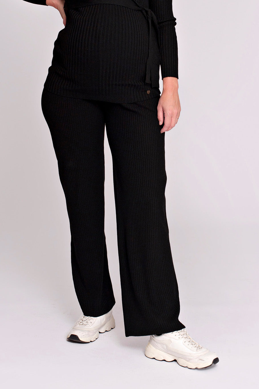 Love2Wait Pants Knit | Zwangerschapsbroek | Broek Gebreid | Zwart