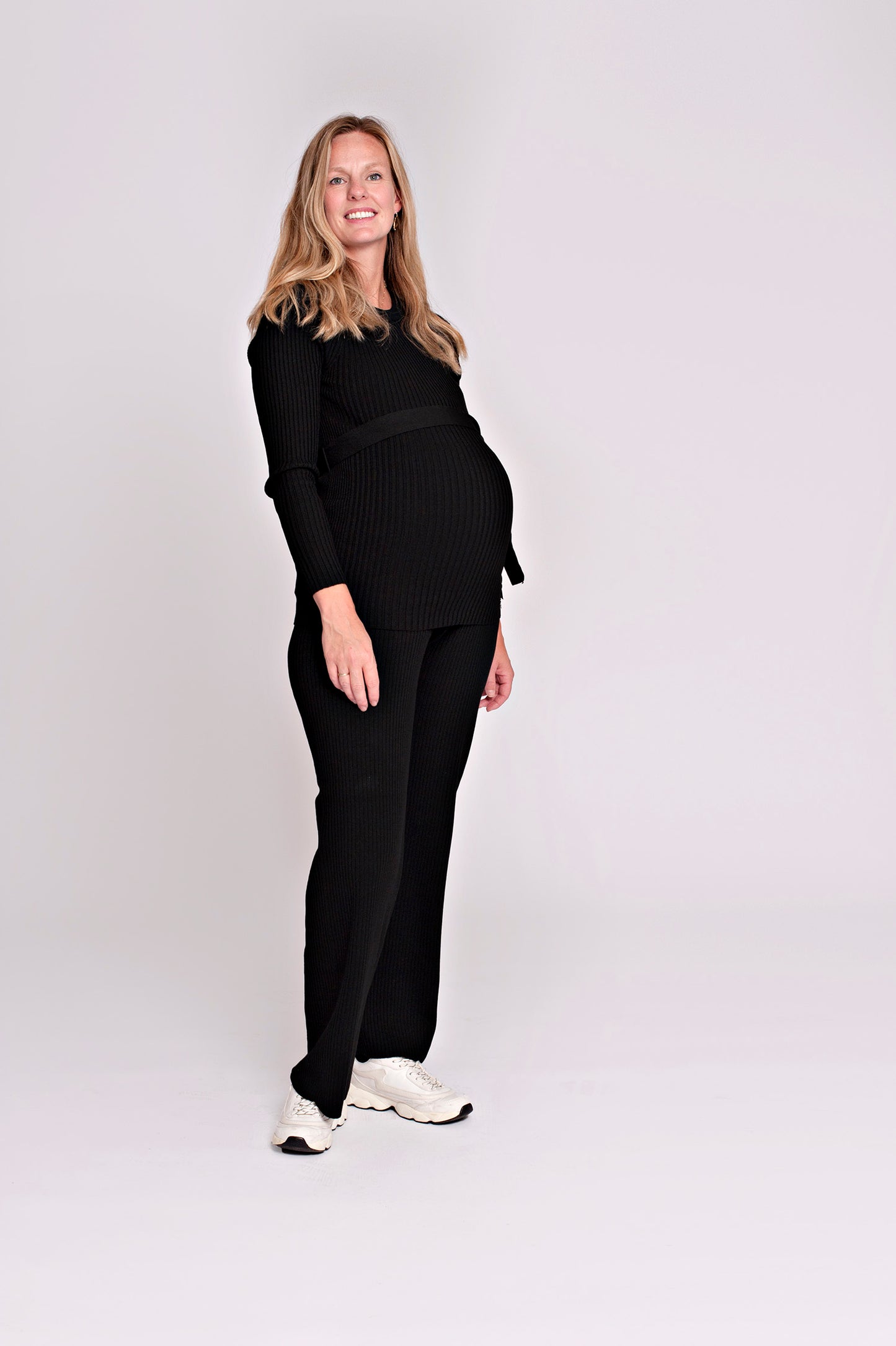 Love2Wait Pants Knit | Zwangerschapsbroek | Broek Gebreid | Zwart