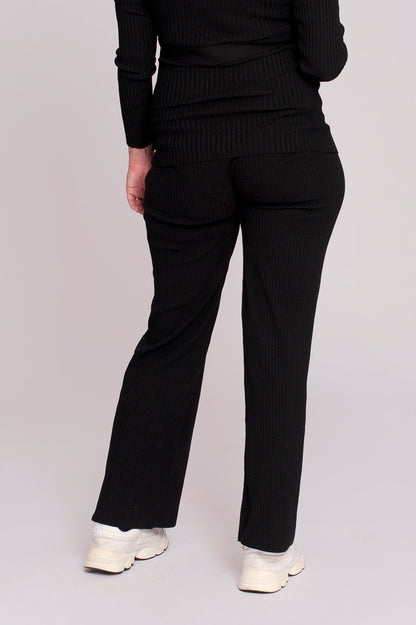 Love2Wait Pants Knit | Zwangerschapsbroek | Broek Gebreid | Zwart