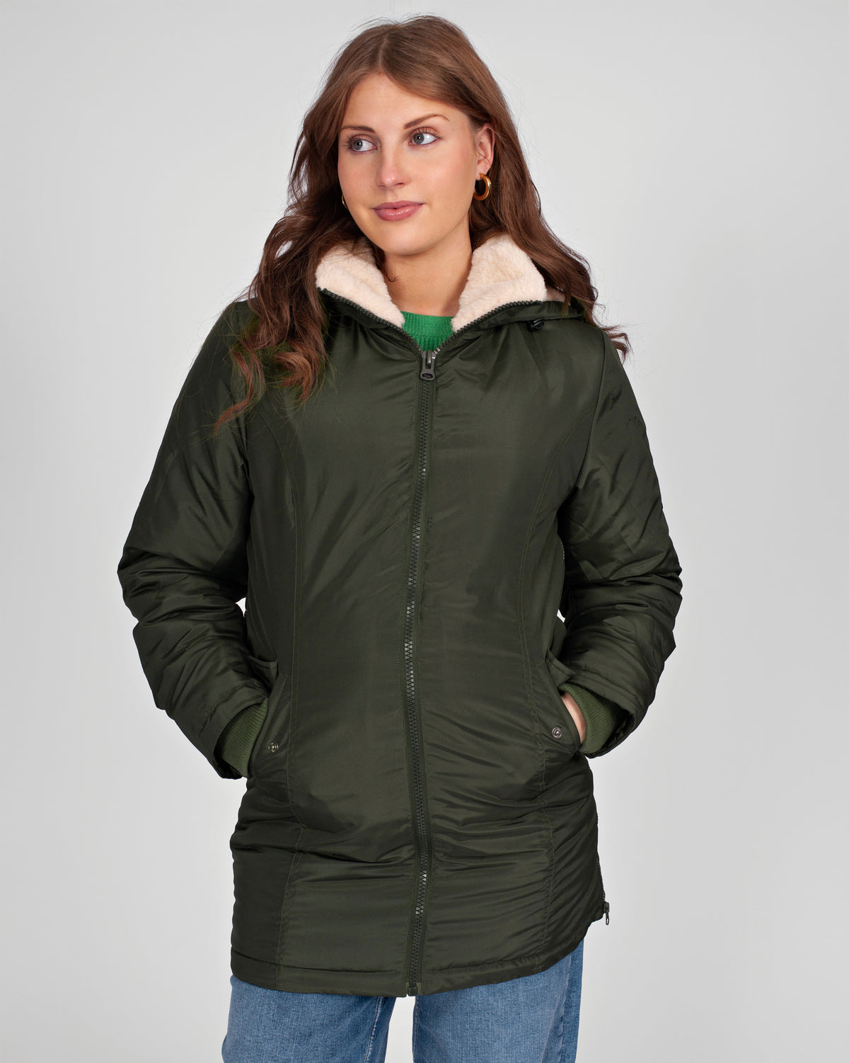 Love2Wait Coat Babycarrier 3 in 1 | Zwangerschapsjas | Jas | Olive