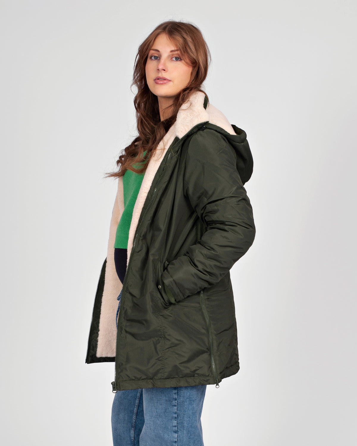 Love2Wait Coat Babycarrier 3 in 1 | Zwangerschapsjas | Jas | Olive