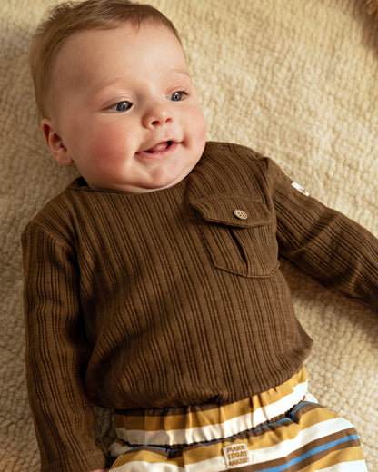 Bess Baby Romper | Bodysuit | Long Sleeve | Coffee Brown