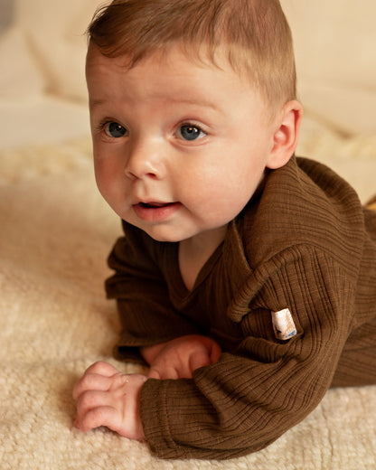 Bess T-Shirt | Lange Mouw | Coffee Brown