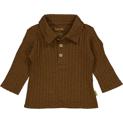 Bess T-Shirt | Lange Mouw | Coffee Brown