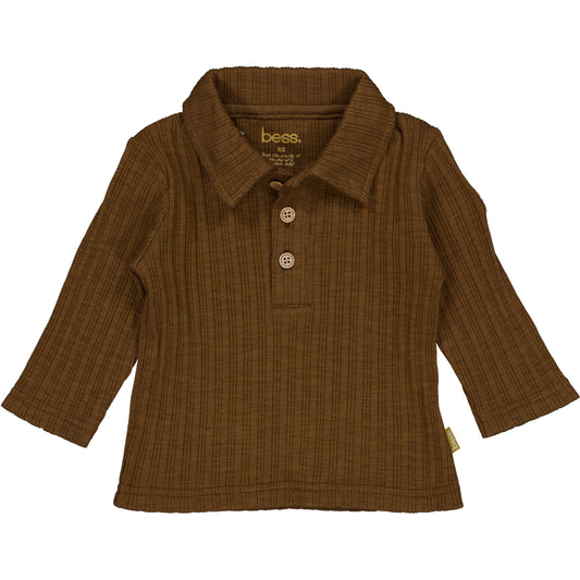Bess T-Shirt | Lange Mouw | Coffee Brown