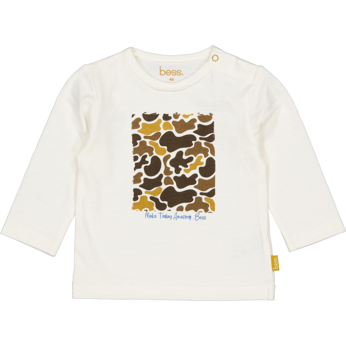 Bess T-Shirt | Lange Mouw | Off White Met Print