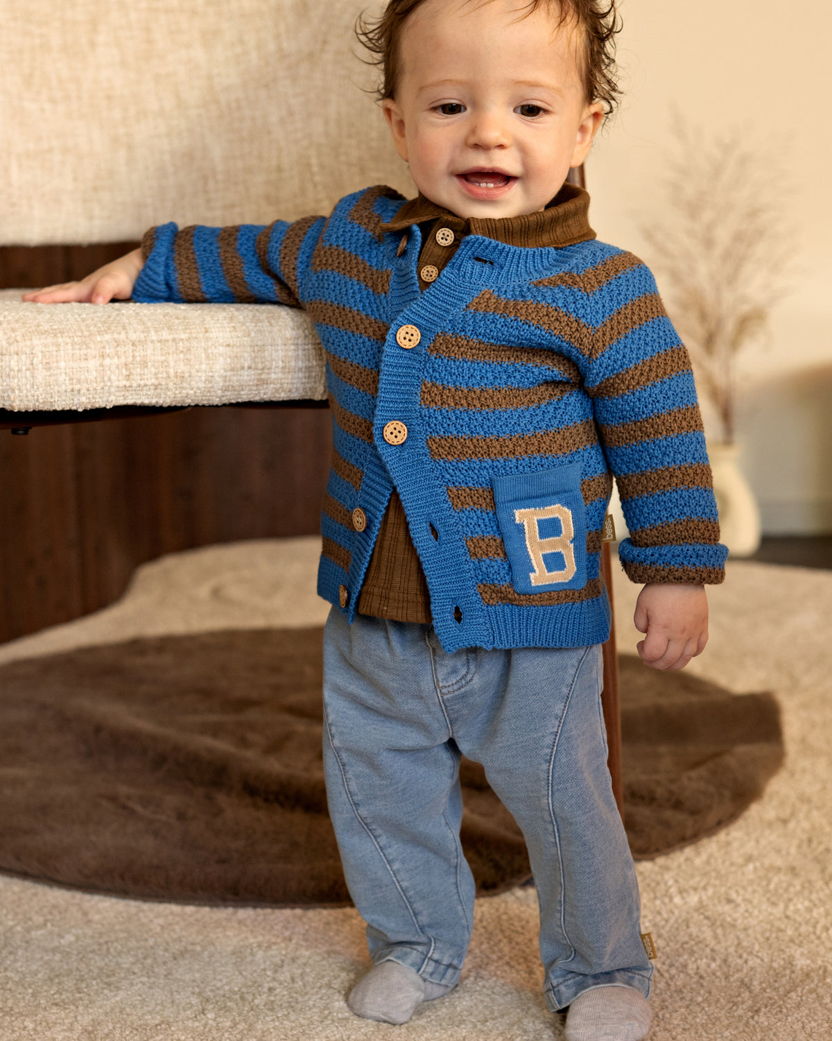Bess Cardigan | Vest | Blue Stripe
