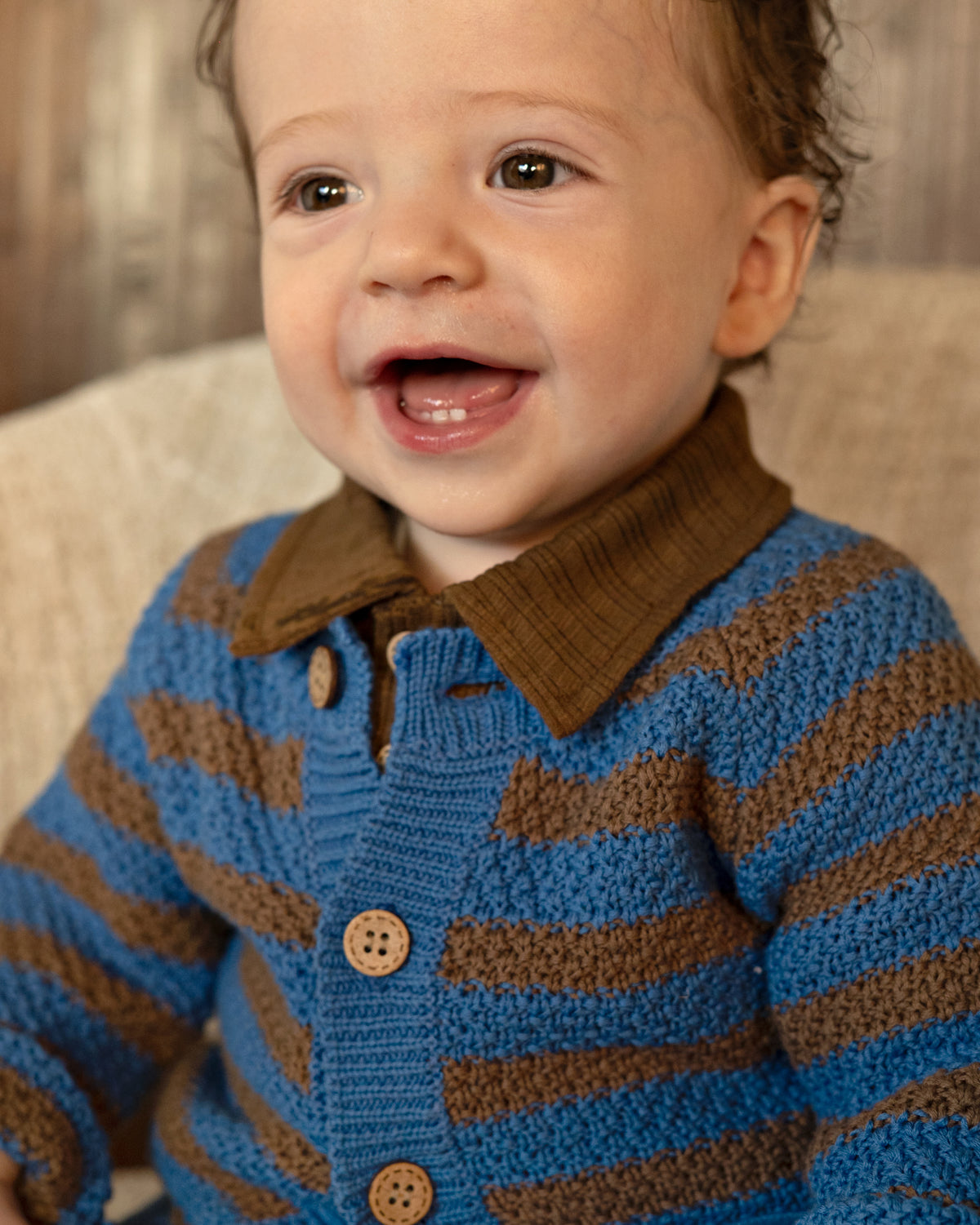 Bess Cardigan | Vest | Blue Stripe